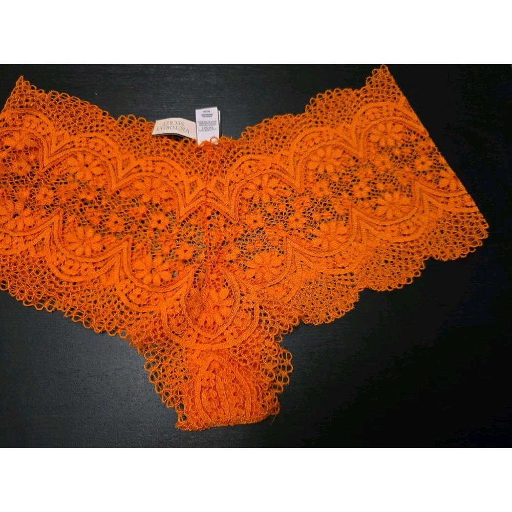 NWT Victoria's Secret M/L Orange Crochet Lace Sexy Shortie Panty Booty Bootie